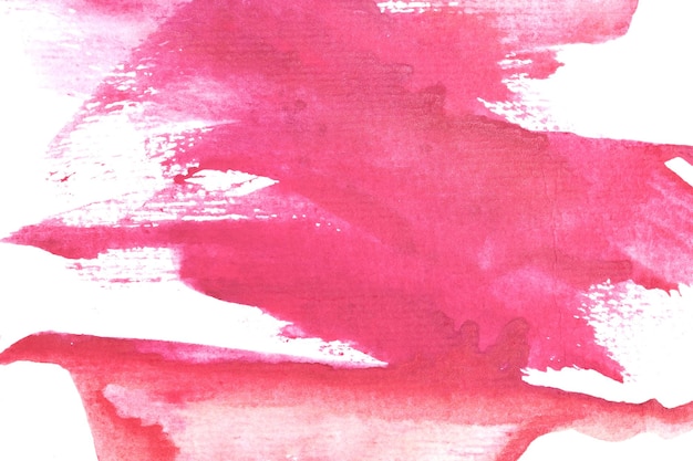 Fondo de acuarela abstracta manchada de pintura roja rosa sobre lienzo collage de arte