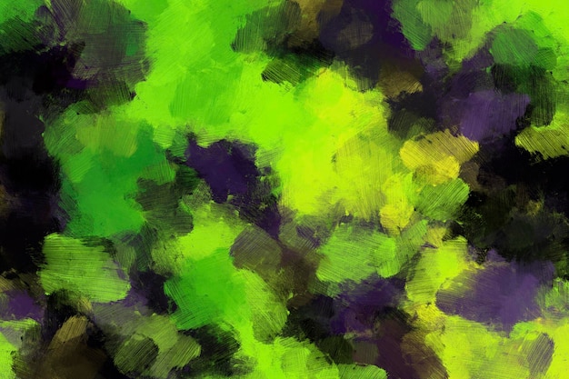 Fondo de acuarela abstracta Pinceladas dibujadas a mano Pintura al óleo abstracta sobre lienzo verde púrpura