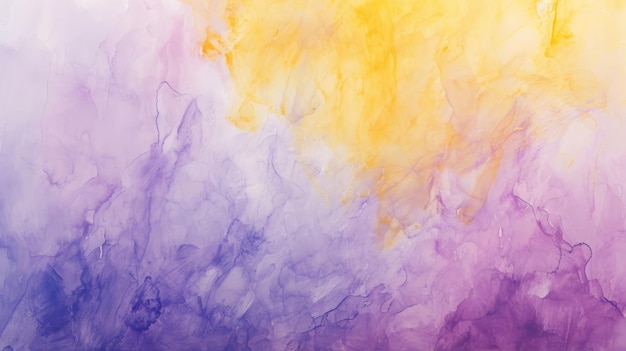 Fondo de acuarela abstracto en lienzo con una mezcla dinámica de amarillo lavanda-limón y azul cielo
