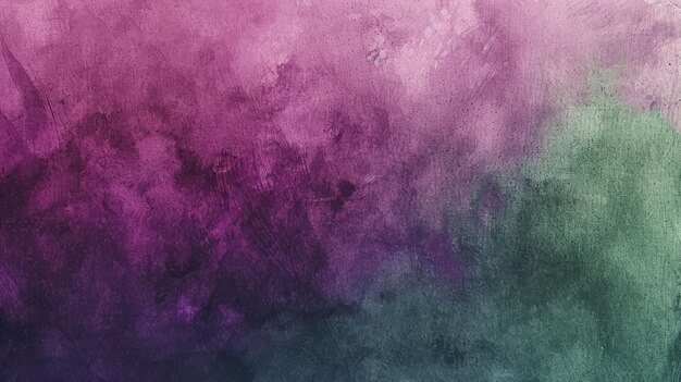 Fondo de acuarela abstracto en lienzo con una mezcla dinámica de verde bosque de ciruela y púrpura claro