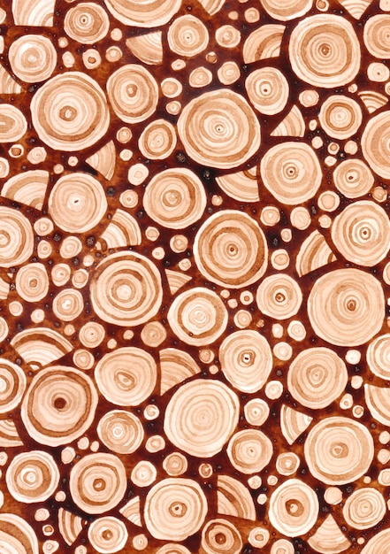 Fondo de acuarela abstracto marrón dibujado a mano Ilustración de cortar leña