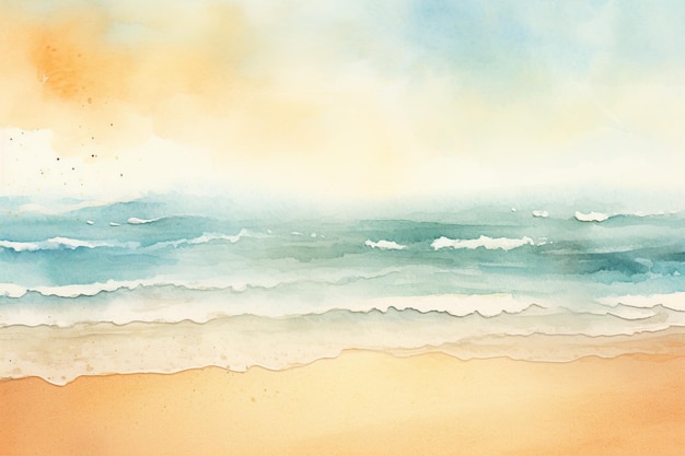 Fondo de acuarela abstracto pintado a mano con temática de playa