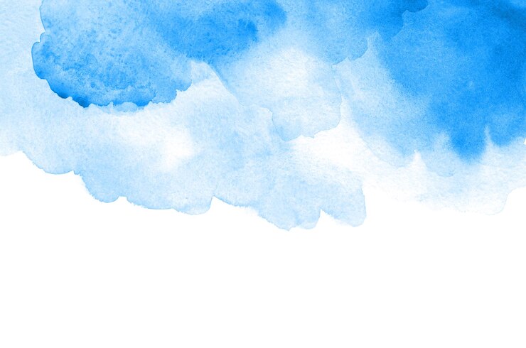 Fondo de acuarela azul abstracto aislado en un blanco