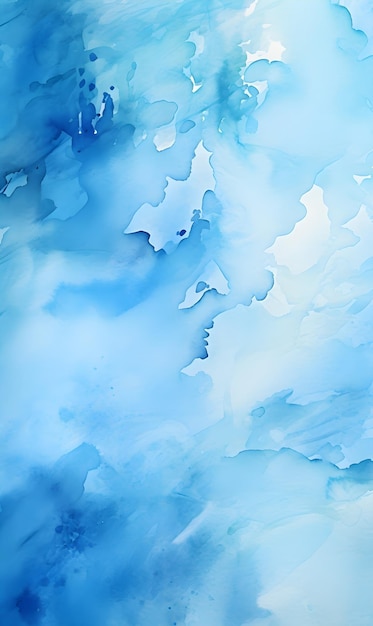 Fondo de acuarela azul abstracto pintado a mano