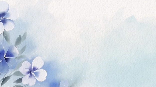 Fondo de acuarela azul con una flor