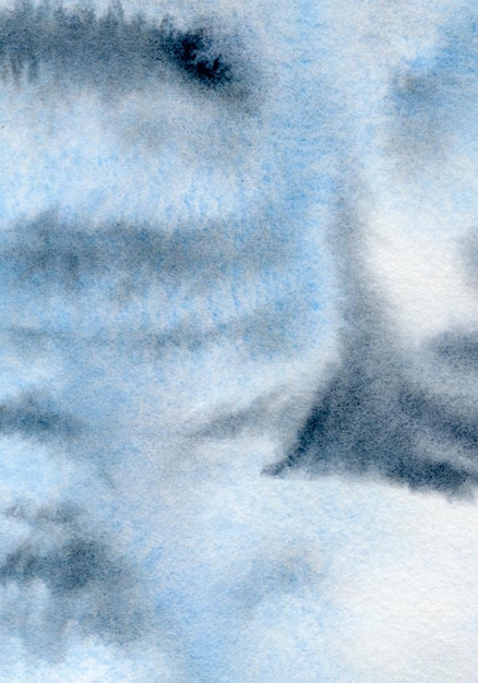 Fondo de acuarela dibujado a mano en colores azul y gris