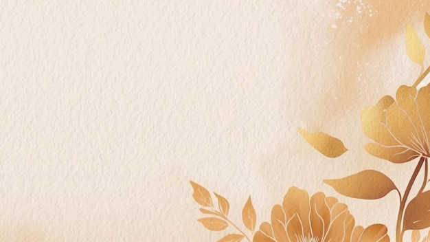 Fondo de acuarela con una flor dorada