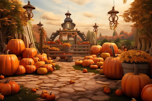 Fondo de acuarela de fotomatón de parche de calabaza