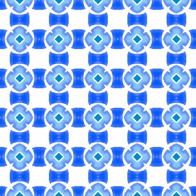 Fondo de acuarela en mosaico Azul hermoso boho
