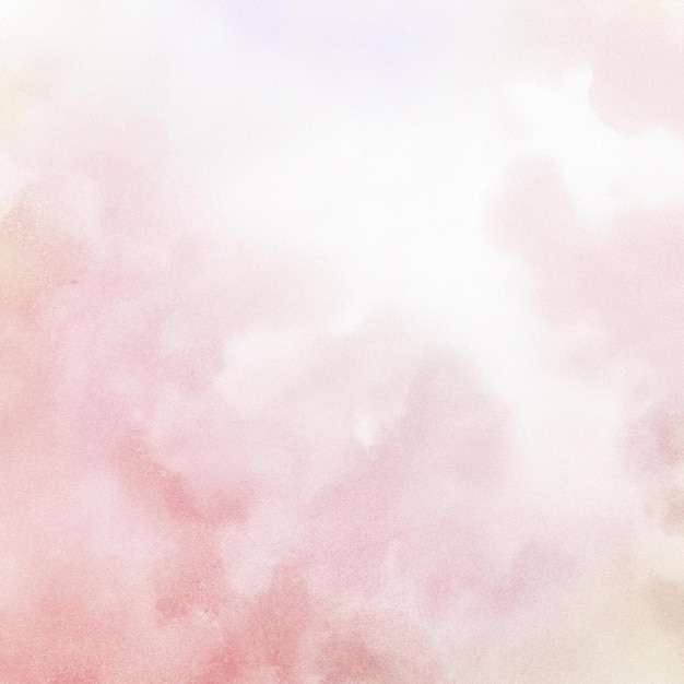 Un fondo de acuarela rosa y blanco con una nube blanca.