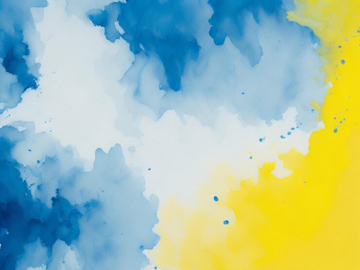 Fondo de acuarelas azul amarillo suave y desvanecido