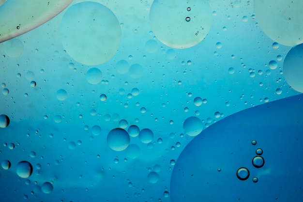 Fondo de agua y aceite macro creativo colorido abstracto con burbujas