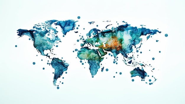 Fondo de agua de mapa mundial IA generativa