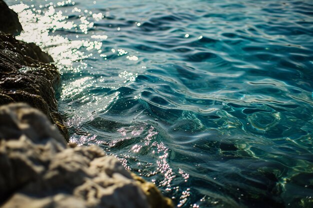 Foto el fondo del agua de mar