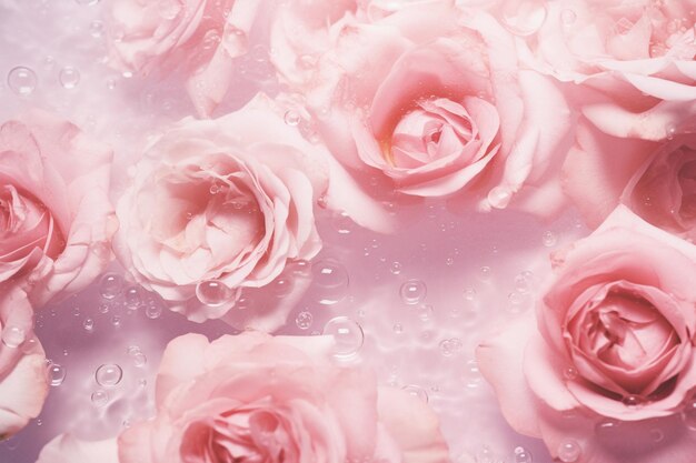 Fondo de agua superficie de textura de agua rosa de ondas sombras de flores transparentes y luz solar