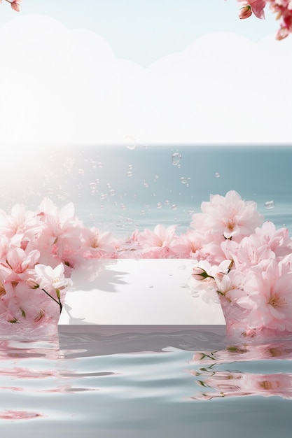 Foto fondo de agua superficie de textura de agua rosa de ondas sombras de flores transparentes y luz solar