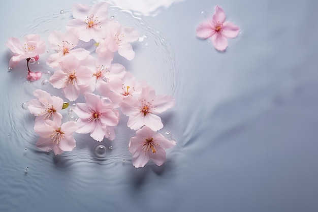 Fondo de agua superficie de textura de agua rosa de ondas sombras de flores transparentes y luz solar