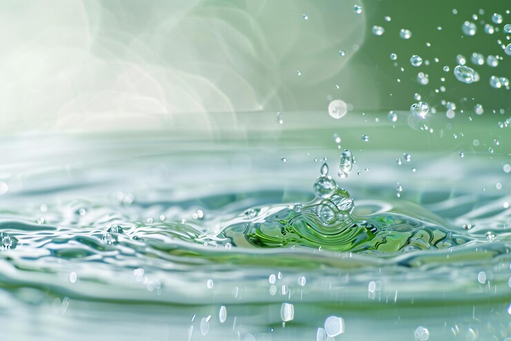 Foto un fondo de agua verde con un fondo verde y un fondo verde con burbujas de agua