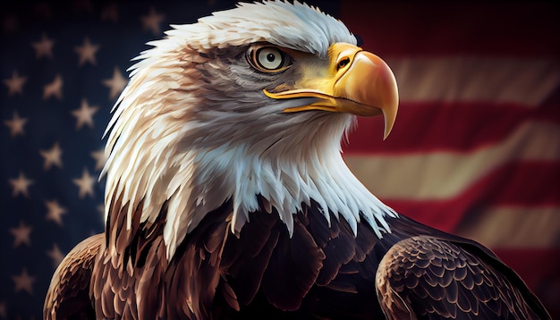 En el fondo del águila está la bandera de EE. UU. AI generativa