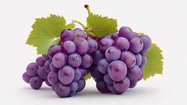 Fondo aislado blanco de uvas moradas Mock Up