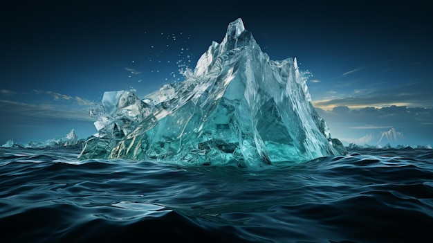 Un fondo aislado de iceberg