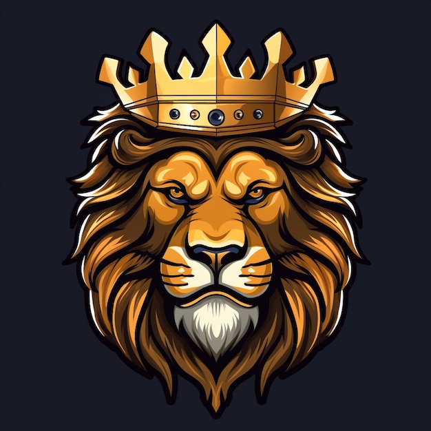 Fondo aislado del logotipo del león y la corona