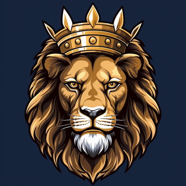 Fondo aislado del logotipo del león y la corona