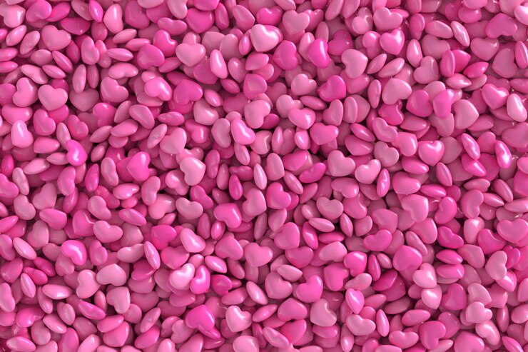 Fondo aleatorio 3d corazón rosa