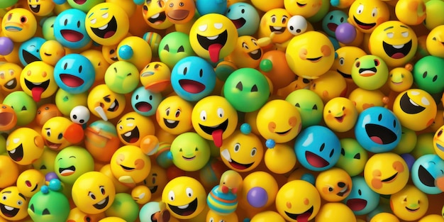 Fondo alegre de Emoji Día Mundial de Emoji y Feliz Día Generativo Ai