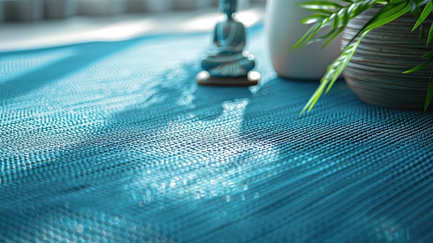 Foto fondo de la alfombra de ejercicio de yoga