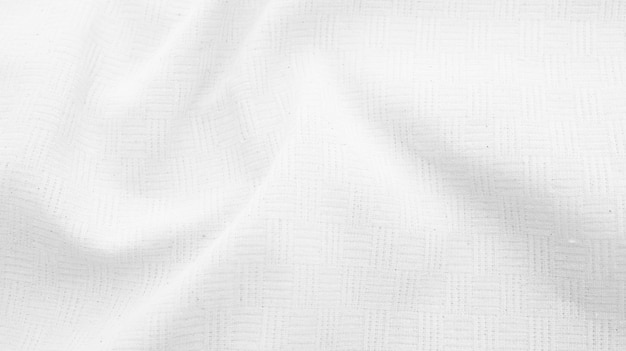 Fondo de algodón de tela orgánica Lona de lino blanco Tejido de algodón natural arrugado Fondo de vista superior de lino natural hecho a mano Textiles ecológicos Textura de lino de tela blanca