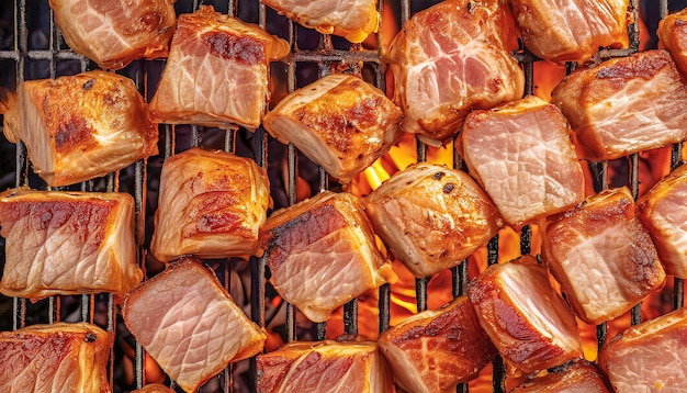 fondo de alimentos de carne de cerdo a la parrilla para el menú del restaurante concepto de menú de alimentos para el minorista concepto de fondo de alimentos concepto de vista superior