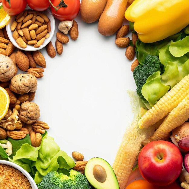 Fondo de alimentos de dieta equilibrada