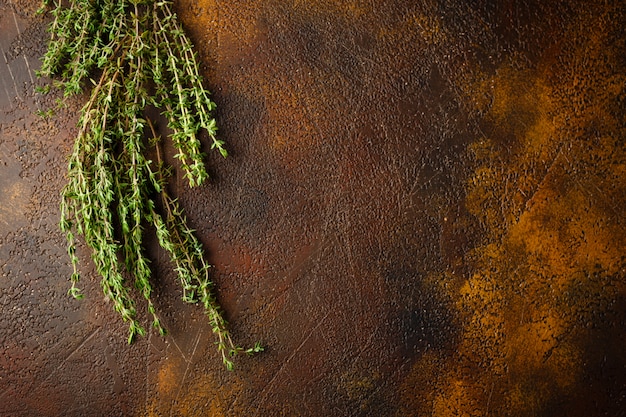 Fondo de alimentos de hierba tomillo