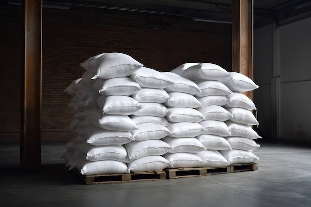 Fondo de almacenamiento de almacén embalaje de envío bolsa industrial de grano blanco fondo de almacenamiento de exportación de material de fábrica