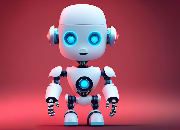 Fondo de alta tecnología rojo robot bebé