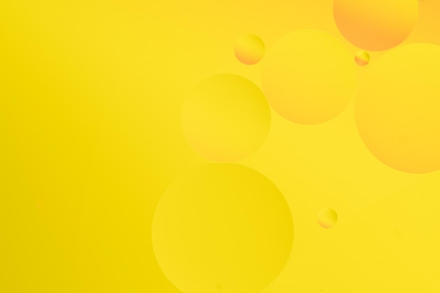 Fondo amarillo abstracto con burbujas en el agua ilustración 3D de renderización 3D