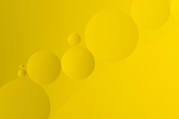 Fondo amarillo abstracto con círculos representación 3D ilustración 3D