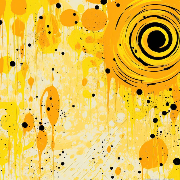 Fondo amarillo abstracto simple toques de pinceladas