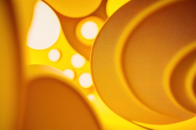 Un fondo amarillo con círculos dorados en la parte superior.