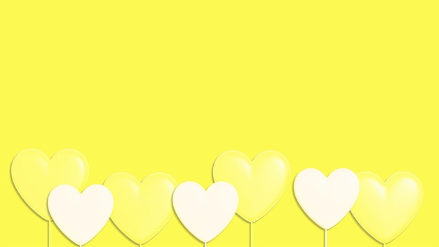 Fondo amarillo con corazones