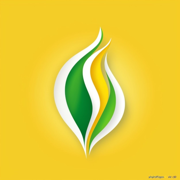 Foto un fondo amarillo con un diseño verde y blanco