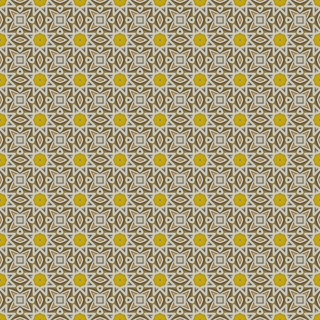 Un fondo amarillo y gris con un patrón de flores y estrellas.