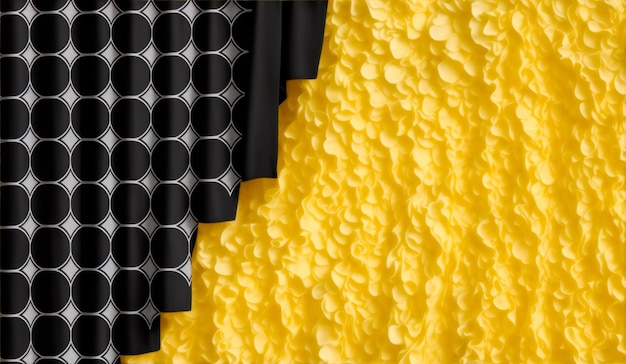 Fondo amarillo negro abstracto de la tela del maíz dulce para la bandera