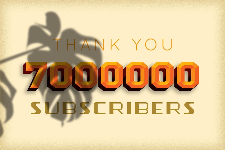 Foto un fondo amarillo con las palabras gracias por 7000000 suscriptores.