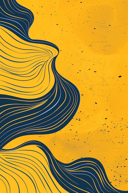 Fondo amarillo vertical abstracto con ondas espacio de copia