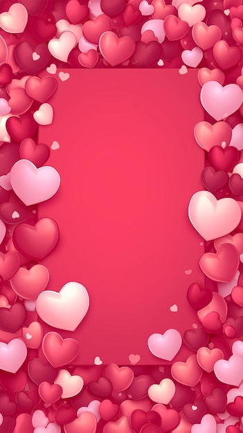 Foto fondo de amor del día de san valentín colores rojos y rosados brillantes papel de pared móvil vertical