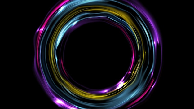 Fondo de anillos de neón eléctricos brillantes y coloridos