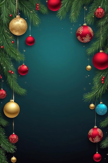 Fondo de Año Nuevo con bolas de Navidad