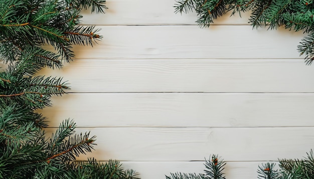 Fondo de año nuevo y Navidad con árbol de Navidad sobre un fondo blanco de madera Feliz Navidad